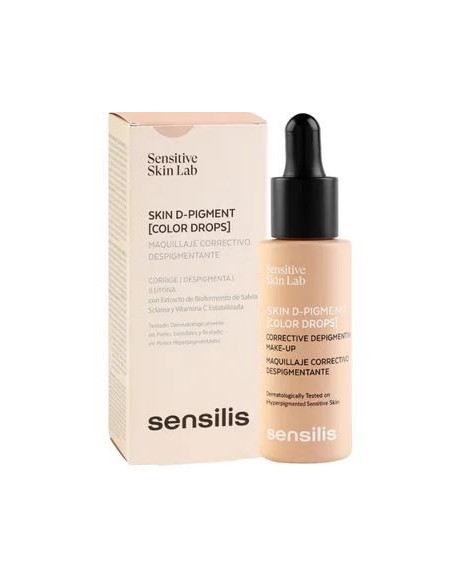 SENSILIS SKIN D-PIGMENT COLOR DROPS MAQUILLAJE CORRECTIVO DESPIGMENTANTE 1 FRASCO 30 ML COLOR 01