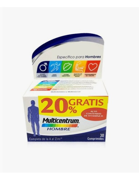 MULTICENTRUM HOMBRE 30 COMPRIMIDOS 20% PROMOCION