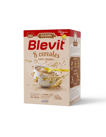 BLEVIT SUPER FIBRA 8 CEREAL CACAO 500 GR