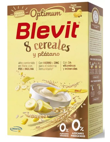 BLEVIT OPTIMUM 8 CEREALES PLATANO 250GR