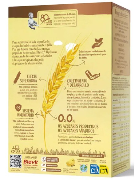 BLEVIT OPTIMUM 8 CEREALES PLATANO 250GR