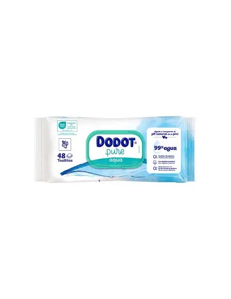 DODOT AQUA PURE TOALLITAS HUMEDAS PARA BEBES 48 UNIDADES PLASTIC FREE