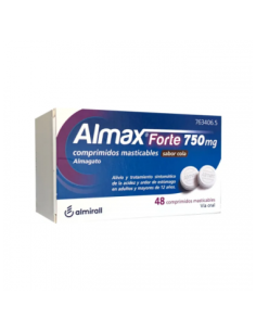 ALMAX FORTE 750 MG 48 COMPRIMIDOS MASTICABLES SABOR COLA