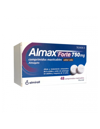 ALMAX FORTE 750 MG 48 COMPRIMIDOS MASTICABLES...