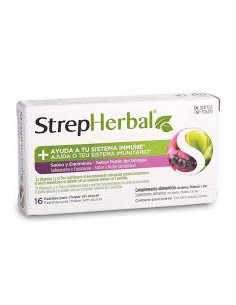 STREPHERBAL 16 PASTILLAS PARA CHUPAR SABOR SAUCO Y EQUINACEA