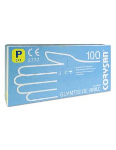 GUANTES DE VINILO SIN POLVO CORYSAN 100 UNIDADES TALLA...